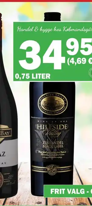 Købmandsgården Hillside valley zinfandel tilbud