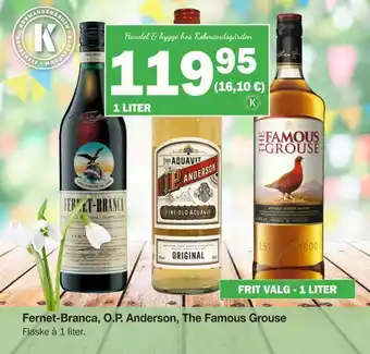 Fernet-branca, o.p. anderson, the famous grouse
