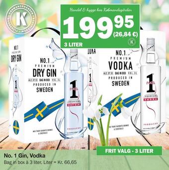 Købmandsgården No. 1 gin, vodka tilbud