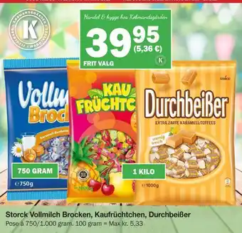 Købmandsgården Storck vollmilch brocken, kaufrüchtchen, durchbeißer tilbud