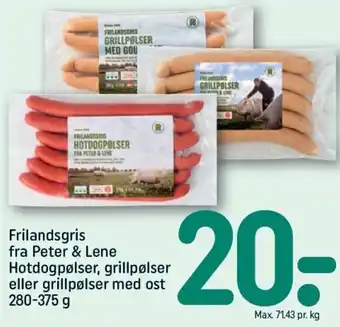 REMA 1000 Frilandsgris Fra Peter & Lene Hotdogpølser 280-375g tilbud