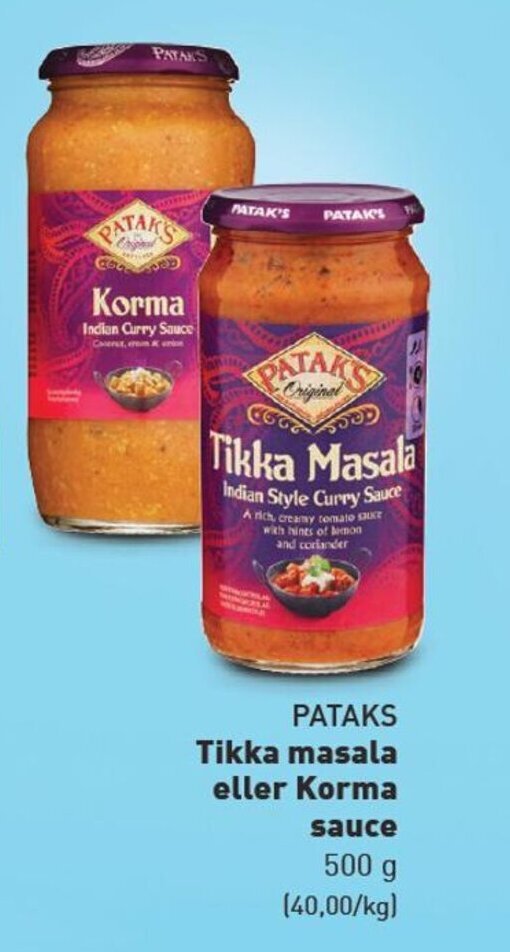 Pataks Tikka Masala eller Korma Sauce tilbud hos ALDI