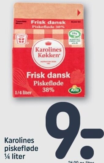 REMA 1000 Karolines Piskefløde 1/4 Liter tilbud