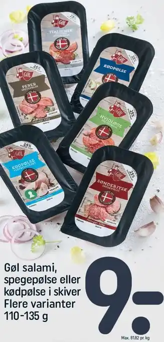 REMA 1000 Gøl Salami Spegepølse 110-135g tilbud