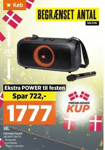 Power JBL Festhøjttaler JBLPARTYBOTG tilbud