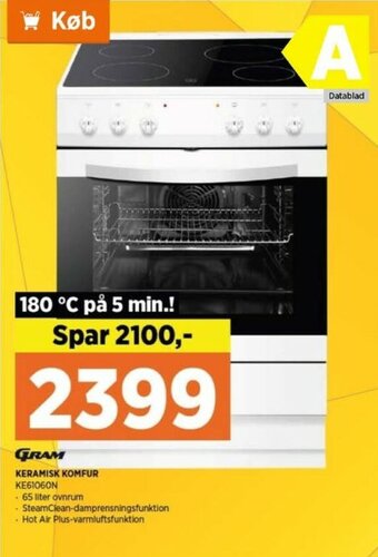 Power Keramisk Komfur KE61060N tilbud