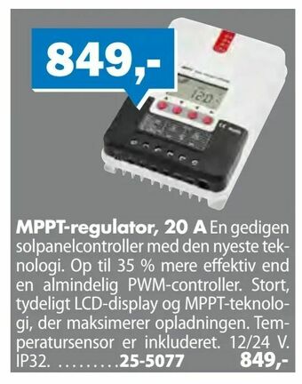 Biltema MPPT-regulator, 20 A tilbud