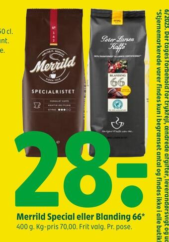 Coop 365 Merrild special eller blanding 66 tilbud