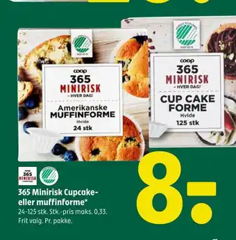 Coop 365 365 minirisk cupcake eller muffinforme tilbud