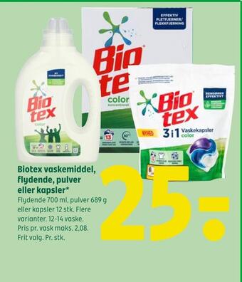 Coop 365 Biotex vaskemiddel, flydende, pulver eller kapsler tilbud