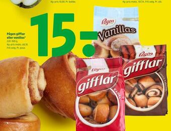 Coop 365 Pågen gifflar eller vanillas tilbud