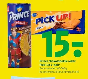 Prince chokoladekiks eller pick-up 5-pak