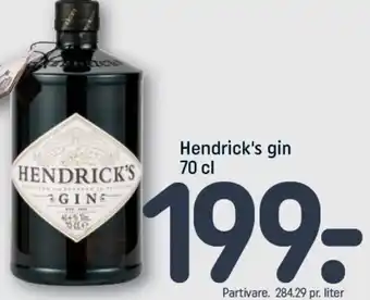 REMA 1000 Hendrick's Gin 70cl tilbud