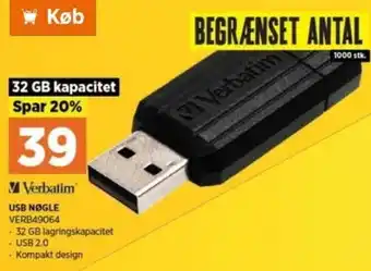 Power USB Nøgle VERB49064 tilbud