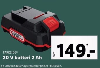 Lidl 20 V Batteri 2 Ah tilbud