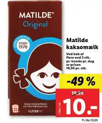 Lidl Matilde Kakaomælk tilbud