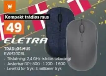 Power Trädløse Mus EWM200BL tilbud