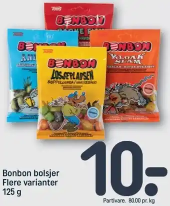 REMA 1000 Bonbon Bolsjer 125g tilbud