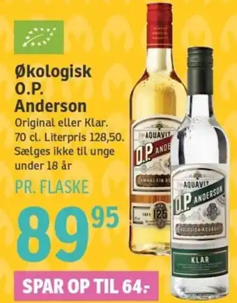 SPAR Økologisk O.P. Anderson 70cl tilbud
