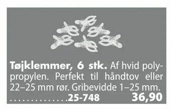 Tøjklemmer, 6 stk