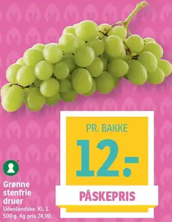 SPAR Grønne Stenfrie Druer 500g tilbud