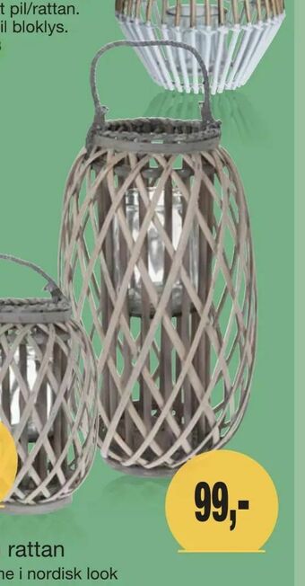 Harald Nyborg Lanterne i rattan tilbud