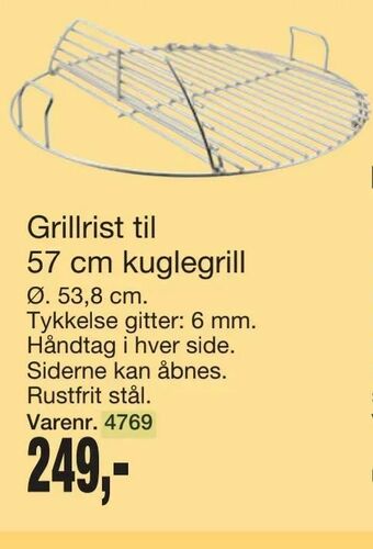 Harald Nyborg Grillrist til 57 cm kuglegrill tilbud