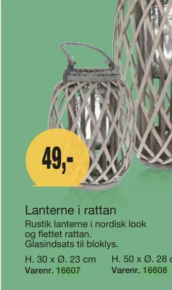 Harald Nyborg Lanterne i rattan tilbud