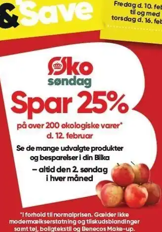 Bilka Spar 25% på øko varer tilbud
