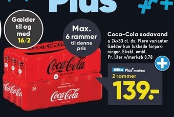 Bilka Coca-cola sodavand tilbud