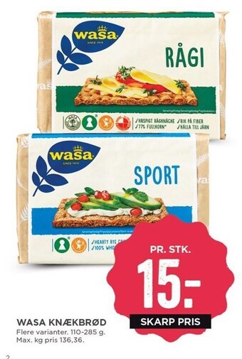 MENY Wasa knækbrød tilbud