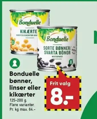 Bonduelle bønner, linser el. kikærter