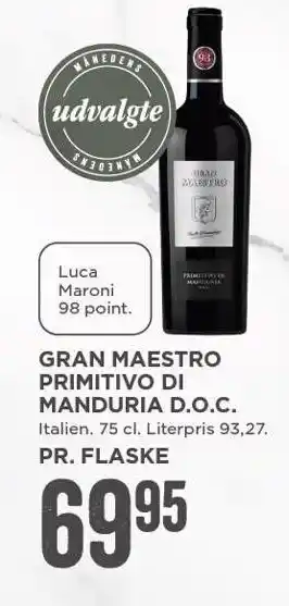 MENY Gran meastro primitivo di manduria d.o.c tilbud