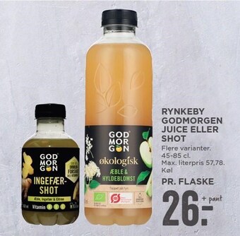 MENY Rynkeby godmorgen juice eller shot tilbud