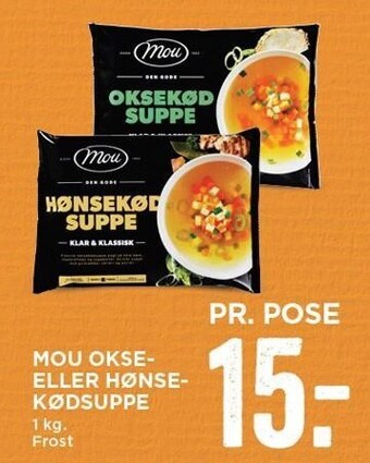 MENY Mou okse- eller hønsekødsuppe tilbud