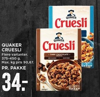 MENY Quaker cruesli tilbud