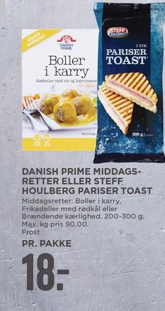MENY Danish prime middagsretter eller steff houlberg pariser toast tilbud