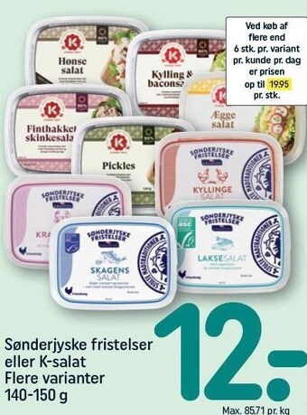 REMA 1000 Sønderjyske fristelser eller k-salat tilbud