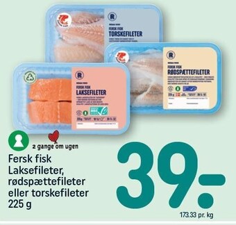 REMA 1000 Fersk fisk laksefileter, rødspættefileter eller torskefileter tilbud