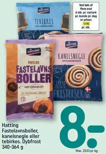 Hatting fastelavnsboller, kanelsnegle eller tebirkes