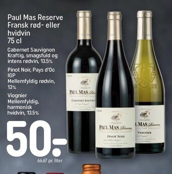 REMA 1000 Paul mas reserve fransk rød- eller hvidvin tilbud
