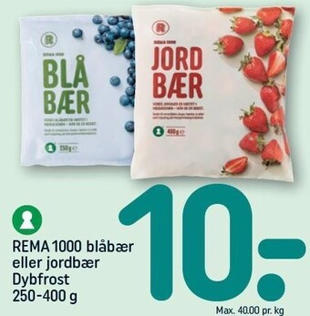 REMA 1000 Rema 1000 blåbær eller jordbær tilbud
