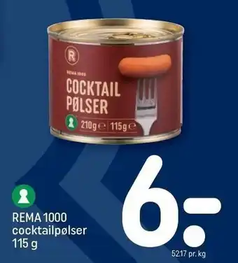 REMA 1000 Rema 1000 cocktailpølser tilbud