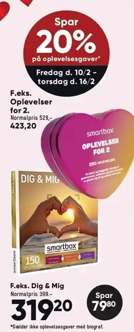 Bilka Spar 20% på oplevelsesgaver tilbud