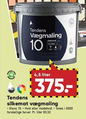 Bilka Tendens silkemat vægmaling tilbud