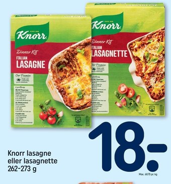REMA 1000 Knorr lasagne eller lasagnette tilbud
