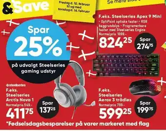 Bilka Spar 25% på udvalgt steelseries gaming udstyr tilbud