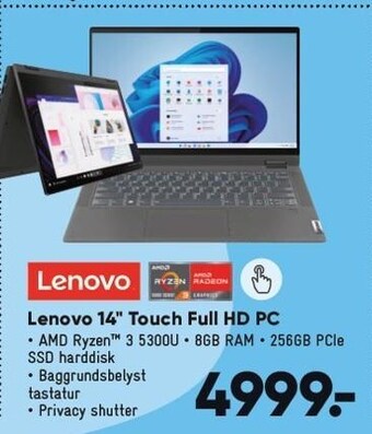 Bilka Lenovo 14" touch full hd pc tilbud