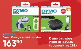 Bilka Dymo omega etiketmaskine el. dymo letrtag 200b bluetooth tapemaskine tilbud