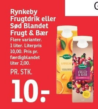 SPAR Rynkeby frugtdrik eller sød blandet frugt & bær tilbud